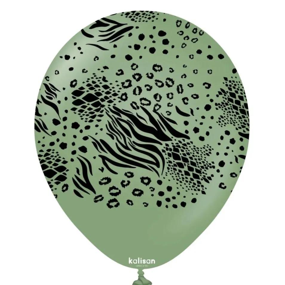 Green Animal Print Helium Balloon