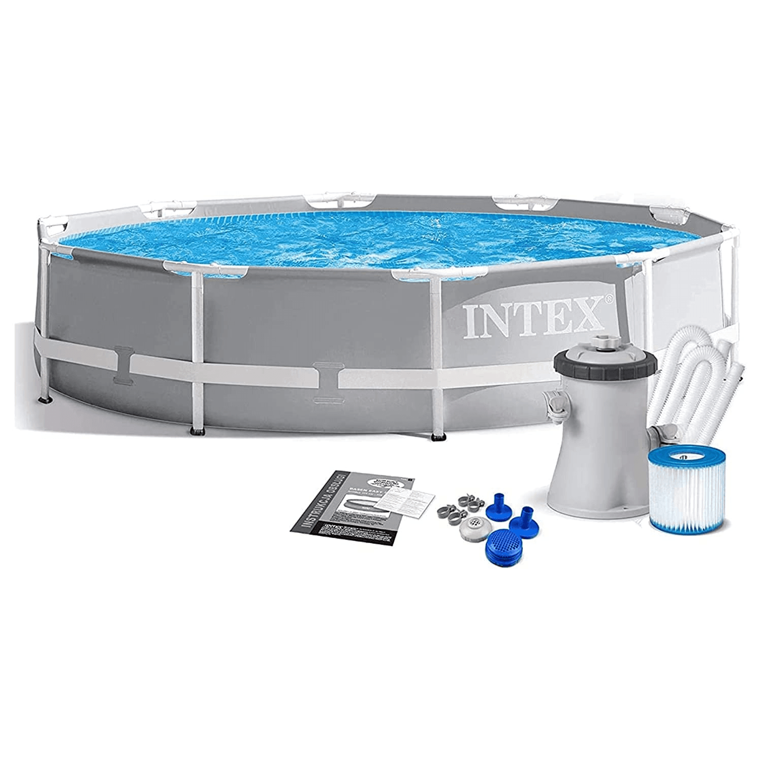 Intex 10Ft X 30In Prism Frame Pool Set, Grey, 26702Uk