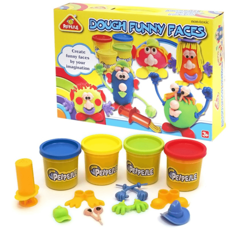 Peipeile Funny Face Dough Play Set- 4 Colors (Dgpl36_417)