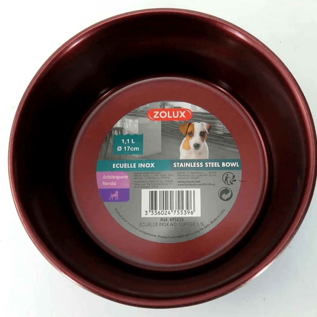 cat and dog COPPER STAINLESS NON - SLIP BOWL 1.1L