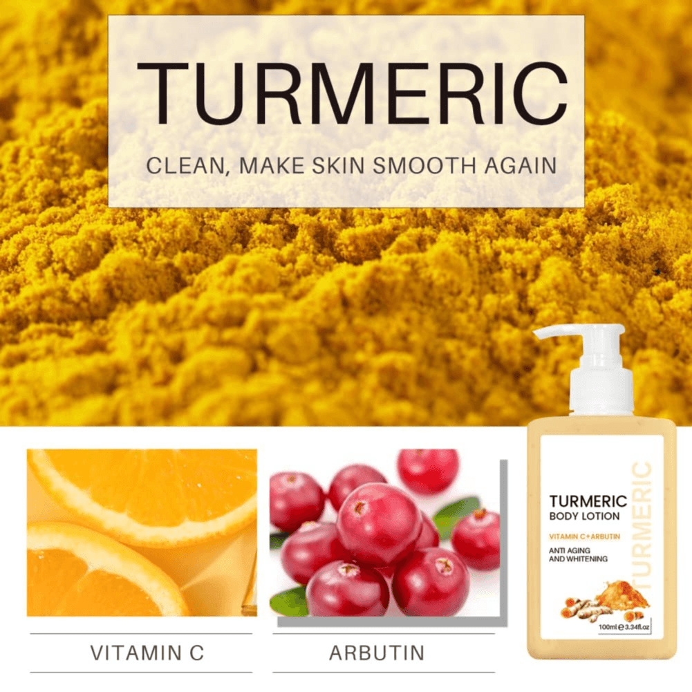 Sauvasine Turmeric Body Lotion - Body Whitening Cream Anti Aging Body Lotion Long Lasting Moisturizing Smooth Skin Lightening For Dark Skin 100Ml