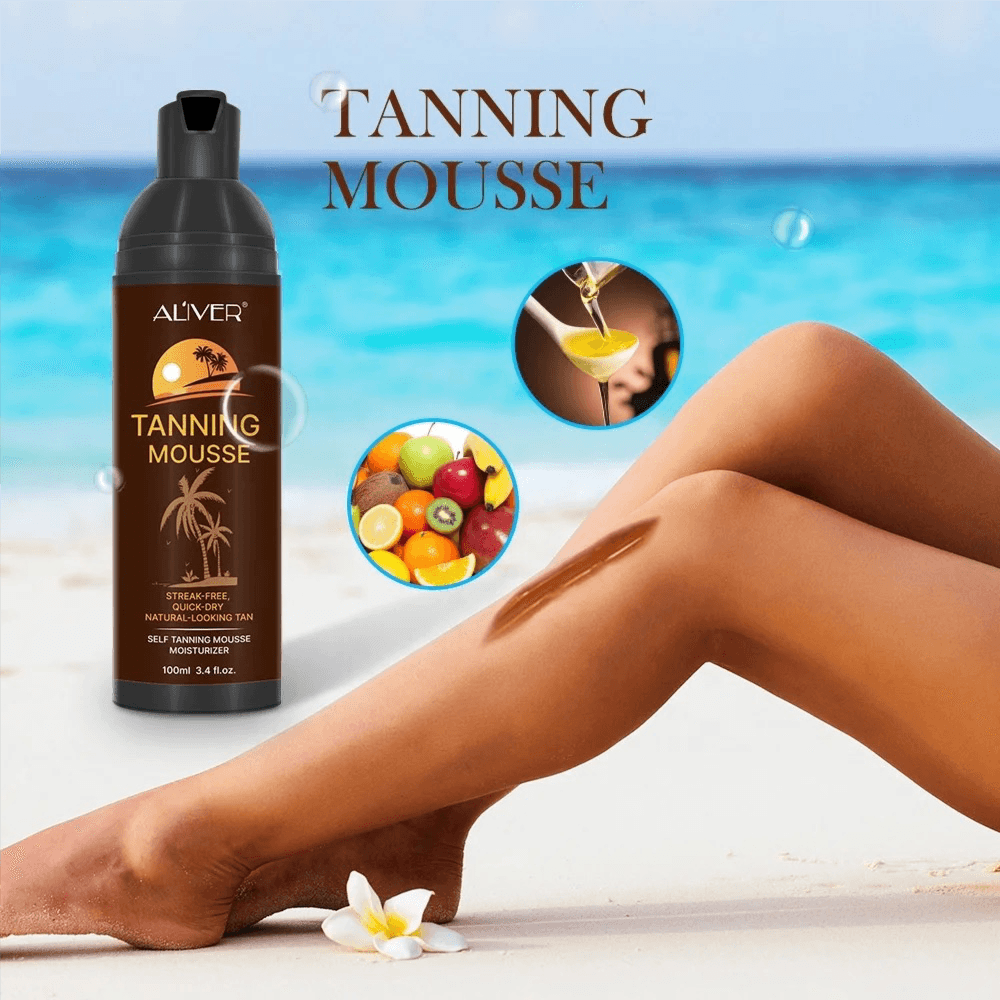 Aliver Darker Self Tanner | Love At First Tan - Fast, 1 Hour Sunless Tanner Mousse, Violet-based, Knocks Out Orange Tones, No Fake Tan Smell, No Added Nasties,  Cruelty Free