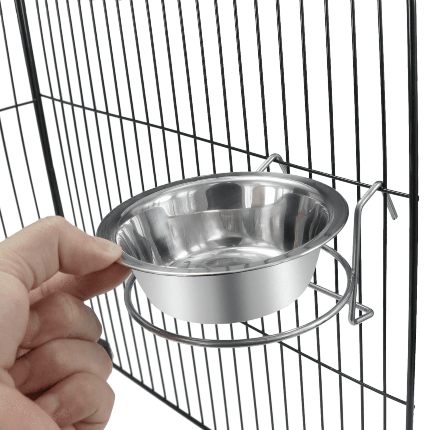 Stainless Steel Hanging Bowl with Bolt Hook - Medium