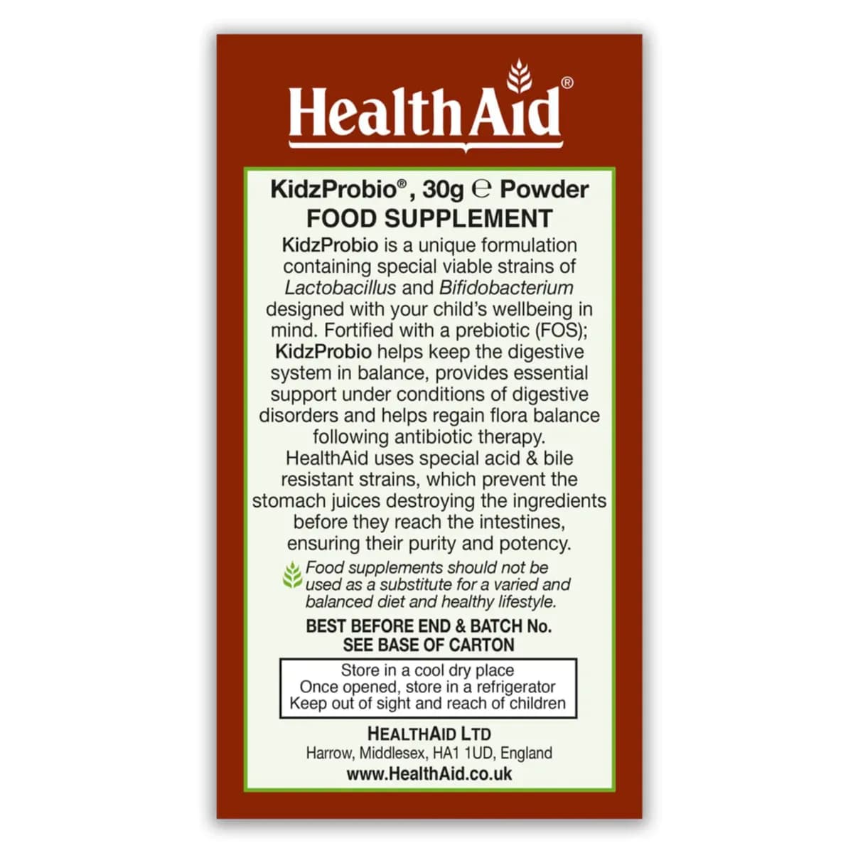 Health Aid Kidzprobio 30 G Powder
