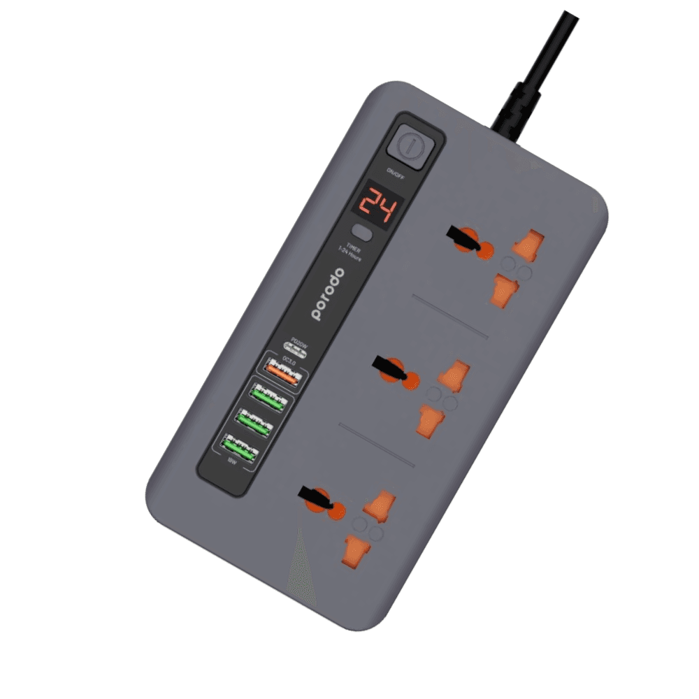 Porodo Multi-Port Power Hub - Grey