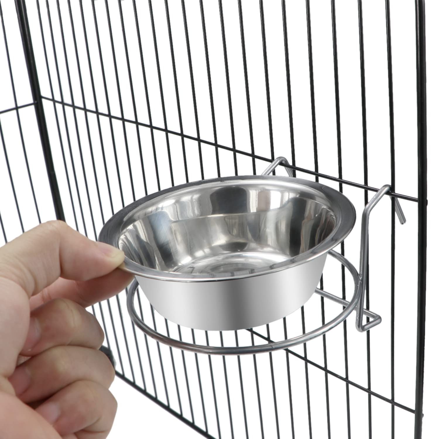 Stainless Steel Hanging Bowl with Bolt Hook- small