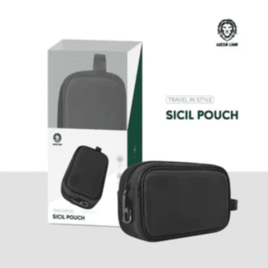 Green Lion Sicil Travel Pouch - Black