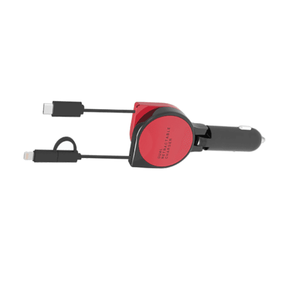 3 In 1 Car Charger (Micro/type-c/lightning)-red