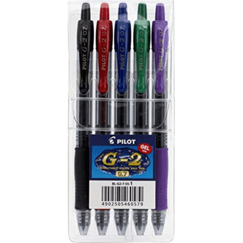 Pilot G-2 Retractable Ball Pen 0.7Mm 5 Colors 5 Pcs (Pnpt25)