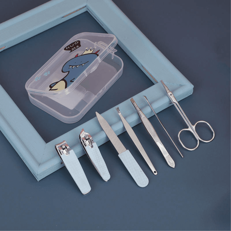 Cute 7 Pieces Manicure Set Kid Nail Scissors Set Hug You