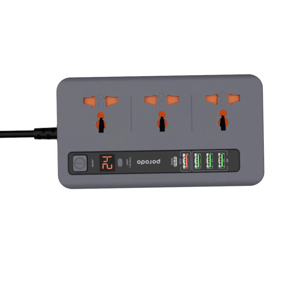 Porodo Multi-Port Power Hub - Grey