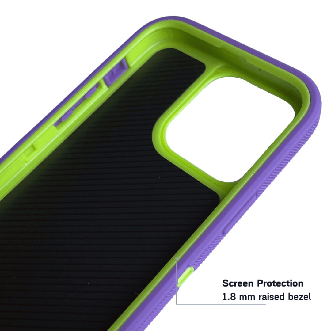 Armor Protective Case iPhone 14 or 14 Plus or 14 Pro Purple Green