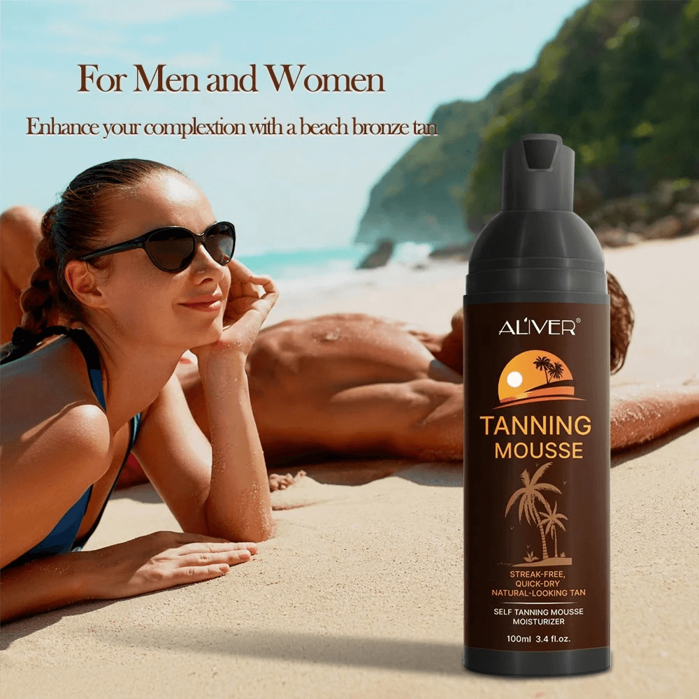 Aliver Darker Self Tanner | Love At First Tan - Fast, 1 Hour Sunless Tanner Mousse, Violet-based, Knocks Out Orange Tones, No Fake Tan Smell, No Added Nasties,  Cruelty Free