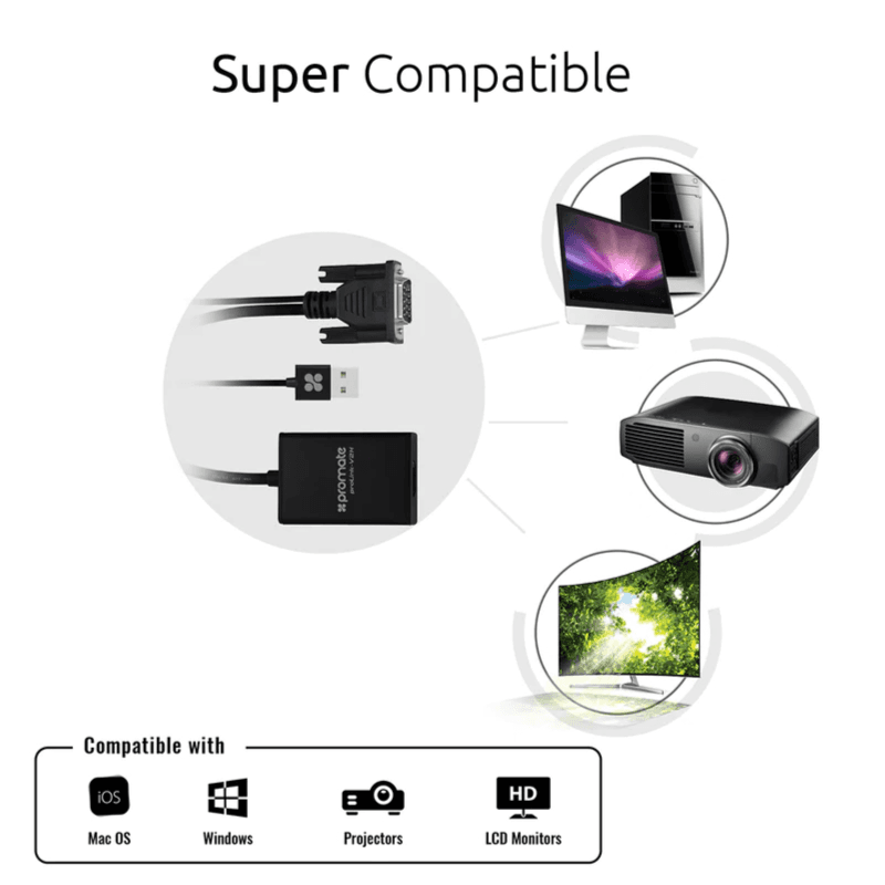 Promate ProLink-V2H VGA-to- HDMI Adaptor