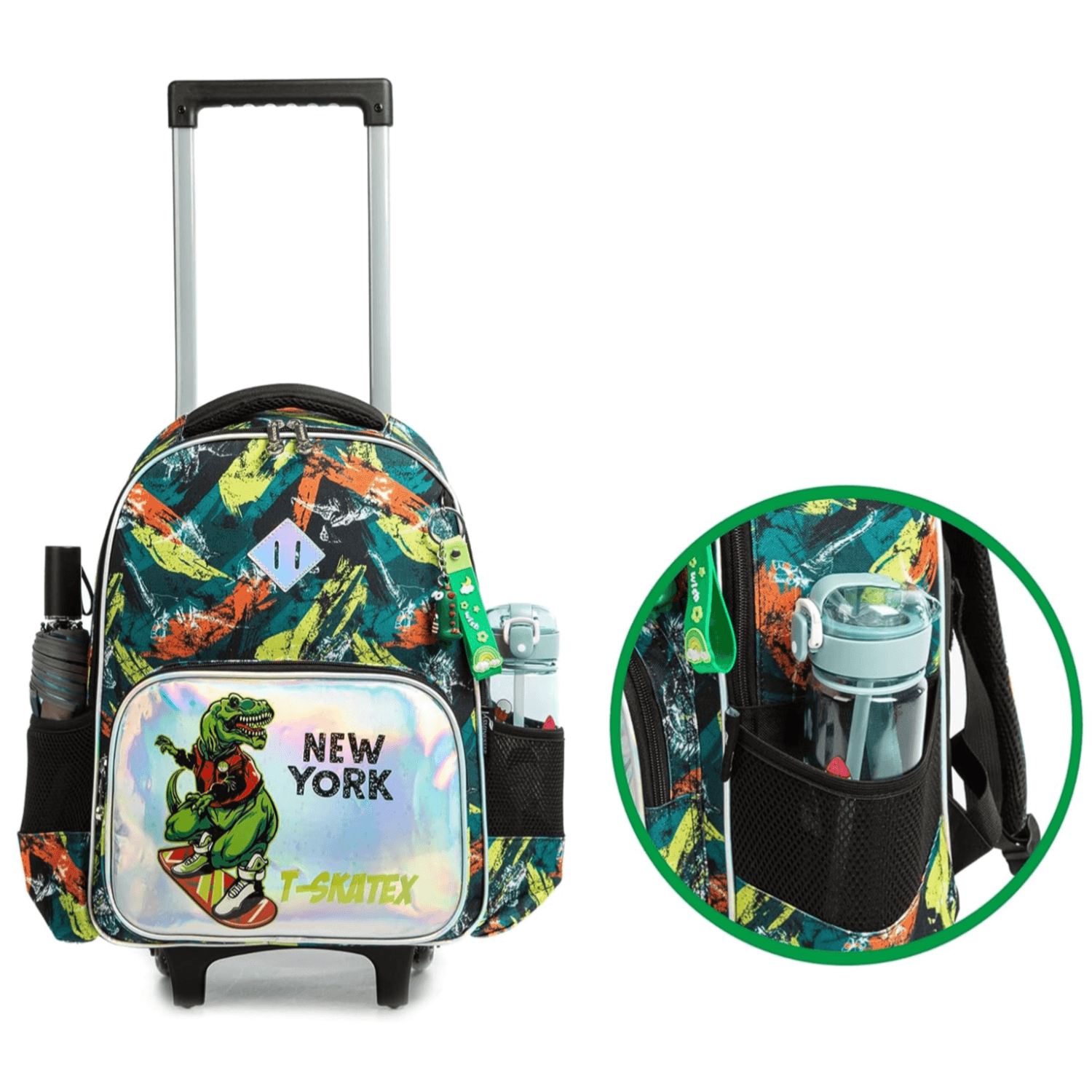 School Trolley Bag Set Dinosaur Theme