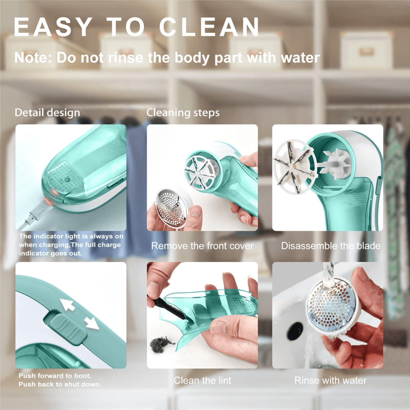 Epilation Mini USB Electric Portable Lint Remover Green Color