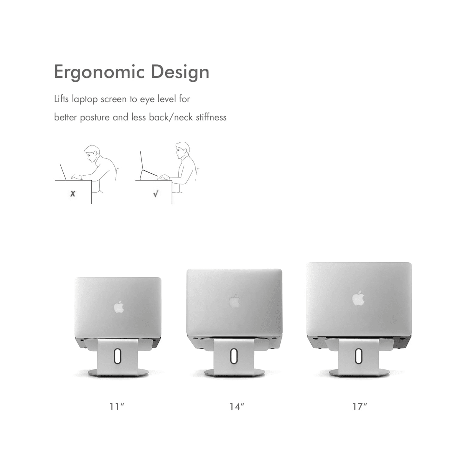 Laptop Stand for 11,17 Inch with Adjustable Height 360 Base Rotation