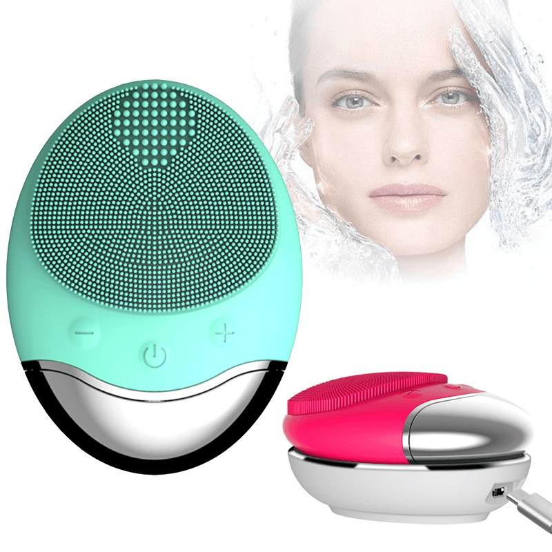 Wireless Silicone Facial Cleanser And Massager - Mint Green