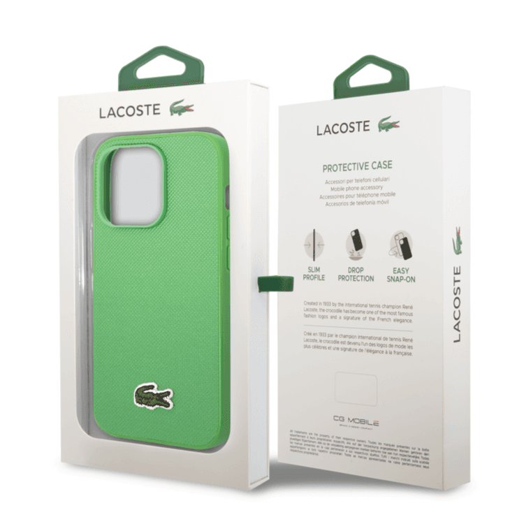 Lacoste Hard Case Iconic Petit Pique For iPhone 14 Pro - Green