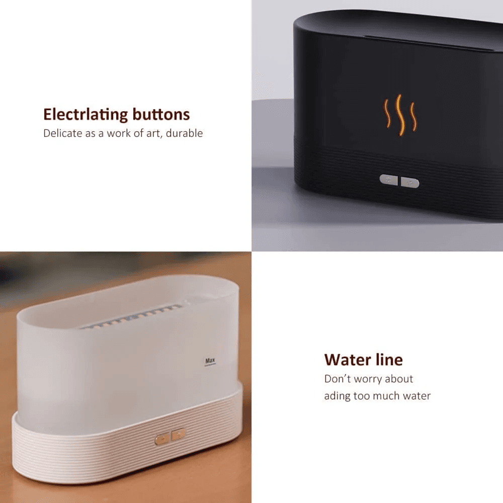 Flame Aroma Diffuser And Humidifier-Black