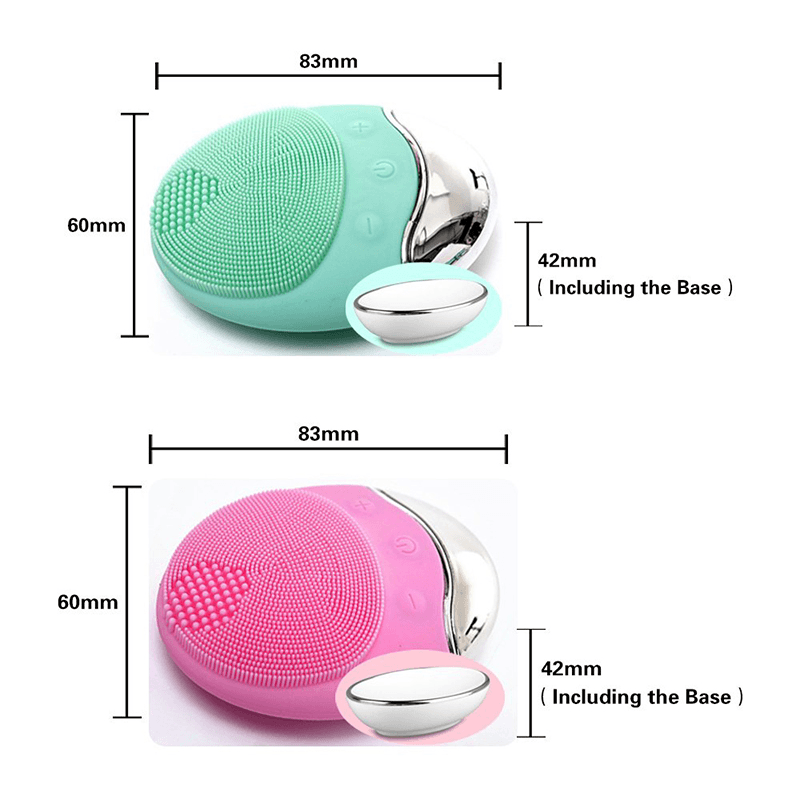 Wireless Silicone Facial Cleanser And Massager - Mint Green