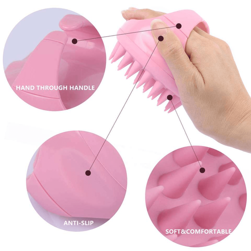 Hair Scalp Massager Shampoo Brush, Pink Cercle Shape