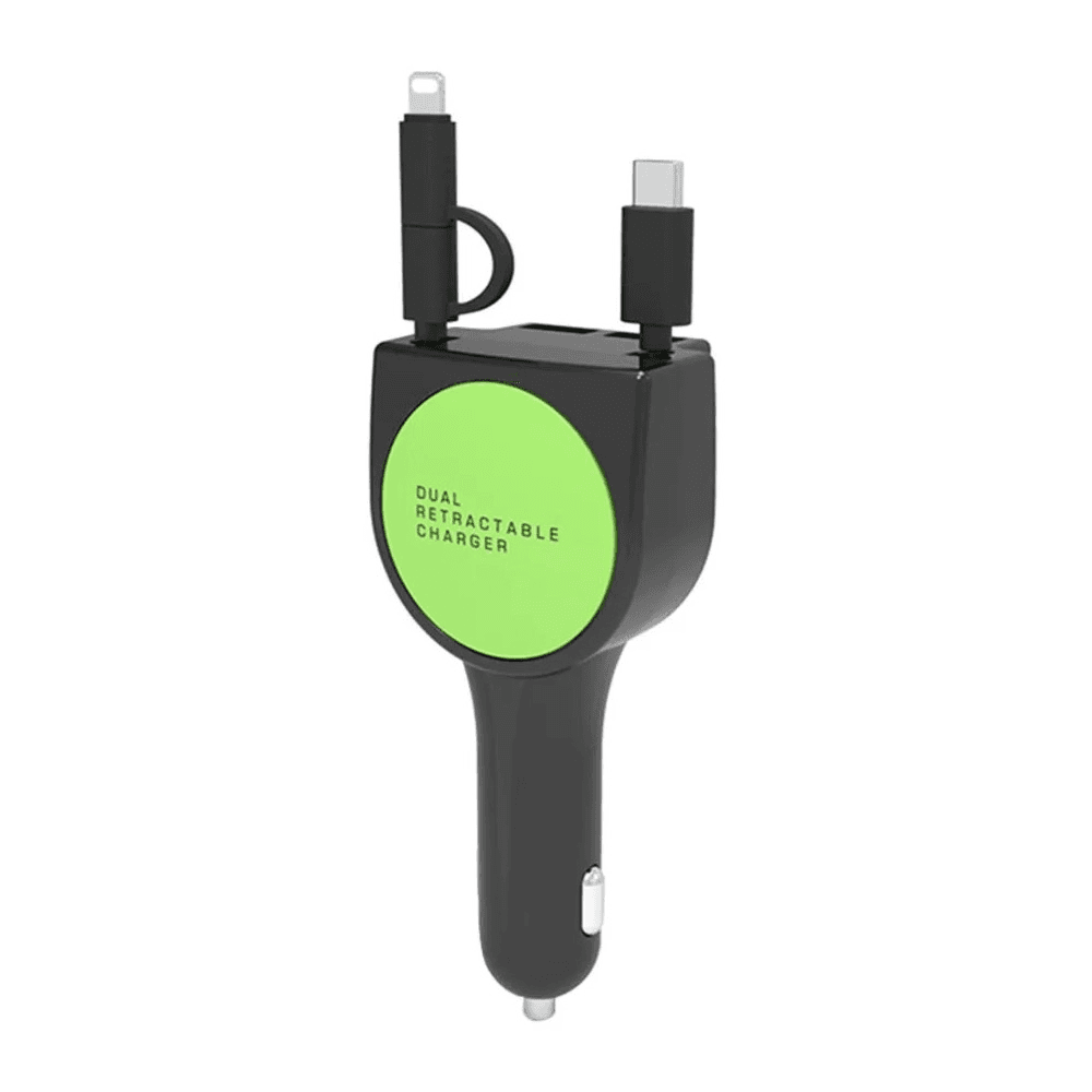 3 In 1 Car Charger (Micro/type-c/lightning)-green