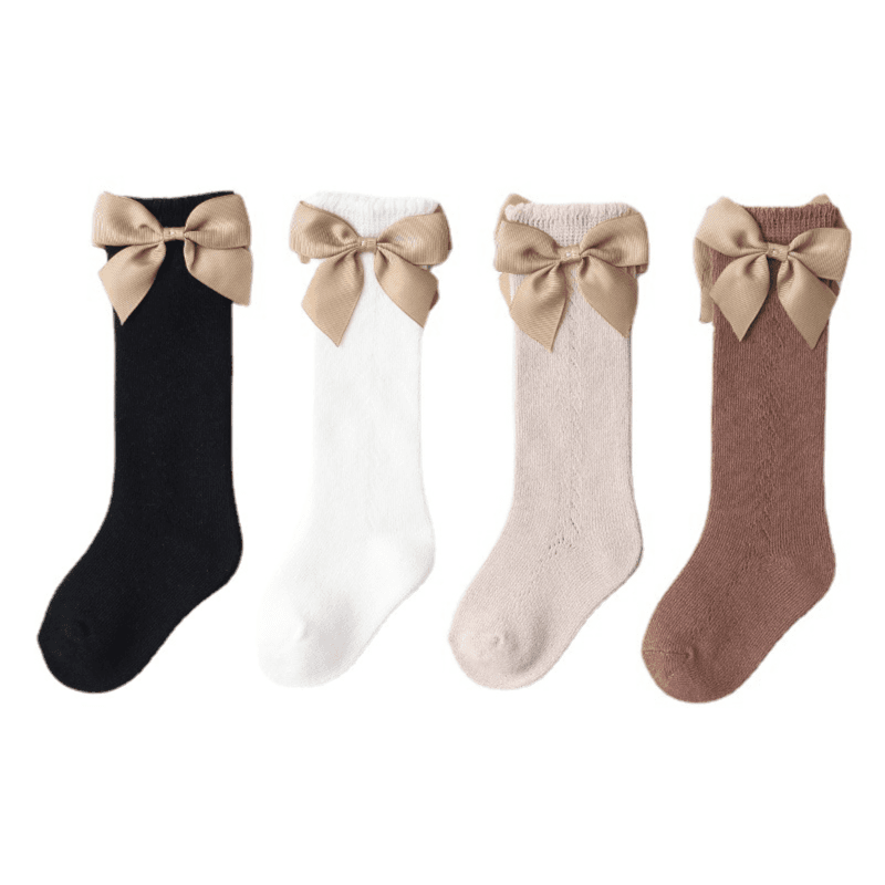 Baby Socks With Velvet Bow (Two pairs)