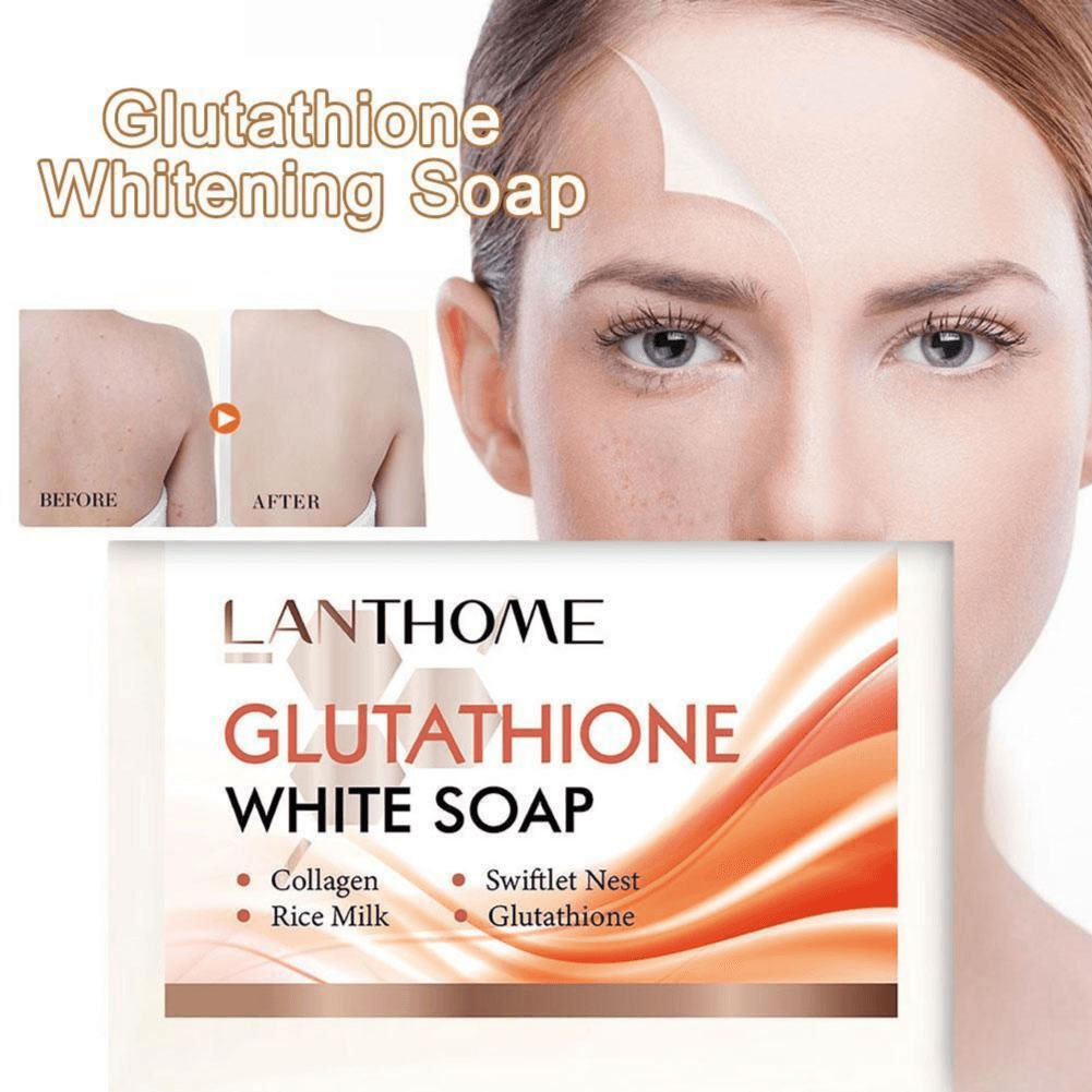 Lanthome Glutathione White Soap - Lanthome Glutathione Whitening Soap Face Skin Brighten Body Reduce Wrinkles Freckles Remove Dark Spots Original Cleansing