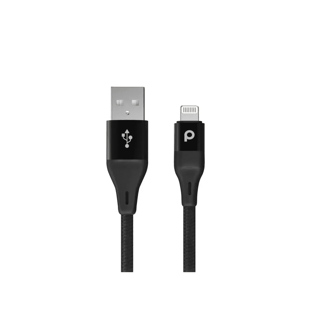 Porodo Braided Usb-a To Lightning Cable (2.4a 1.2m) Black