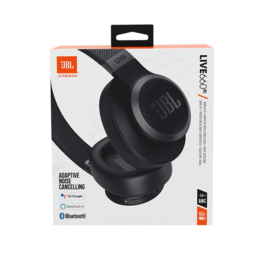 JBL Live 660NC Wireless BT Over-Ear Headphones - Black