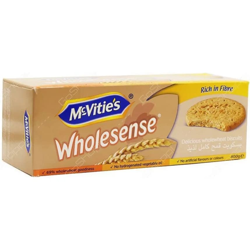 Mcvitie's Original Digestive Wheat Biscuits - Hydrogenated Vegetable Oil Free, Artificial Colors Free, Artificial Flavors Free 400g