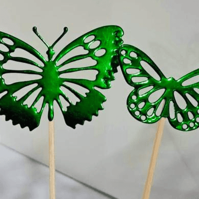 Handmade Green Butterfly Cupcake Topper