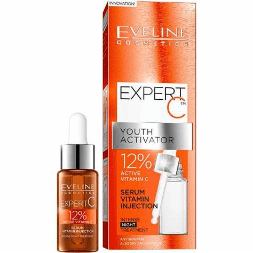 Eveline Expert C   Intense night Serum Youth Activator with 12% Active Vitamin C 18ml