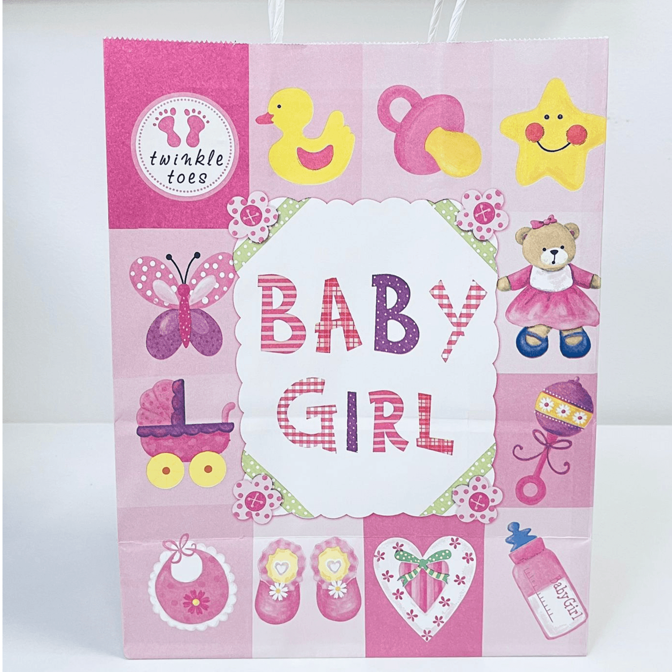 Medium Twinkle Toes Baby Girl Pink Giveaways Bag