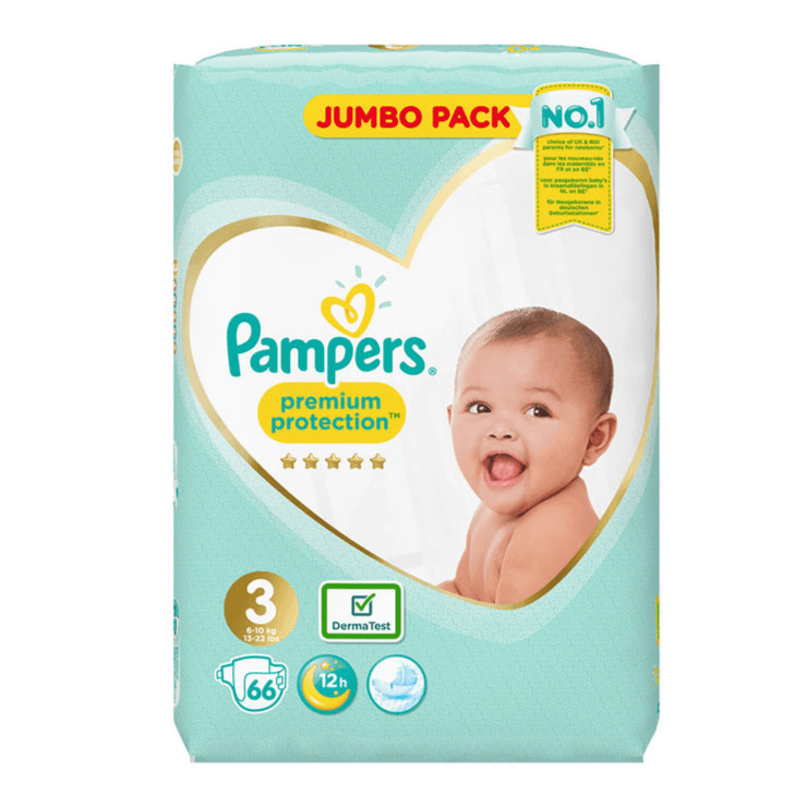 Pampers Premium Protection Size Three 66 Diapers