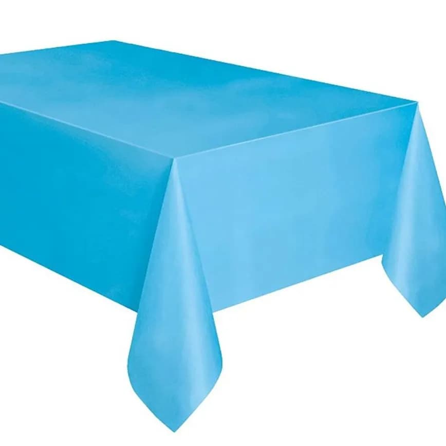 Baby Blue Plastic Table Cover