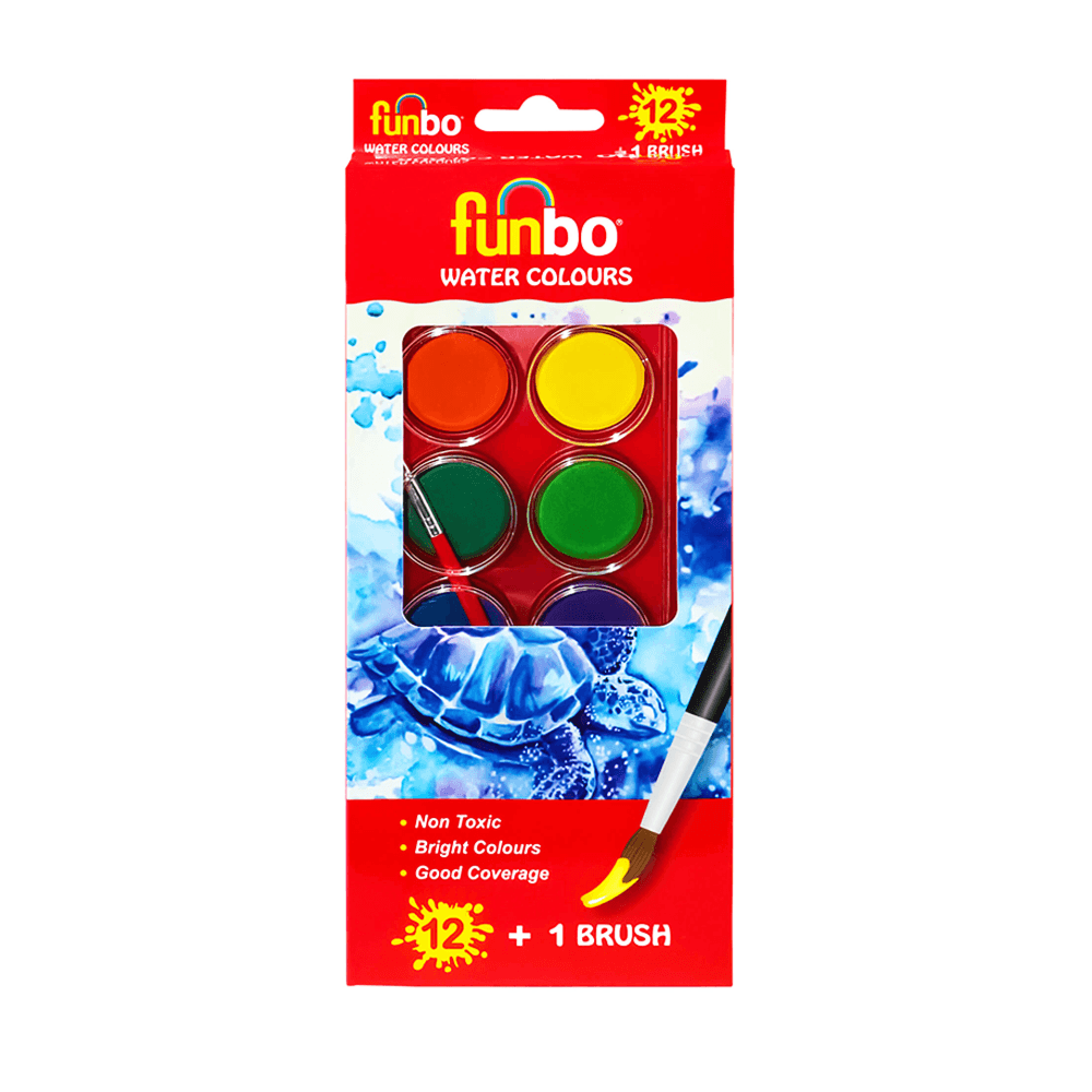 Funbo Water Colours With Brush Set Of 12 (Wcfb05)