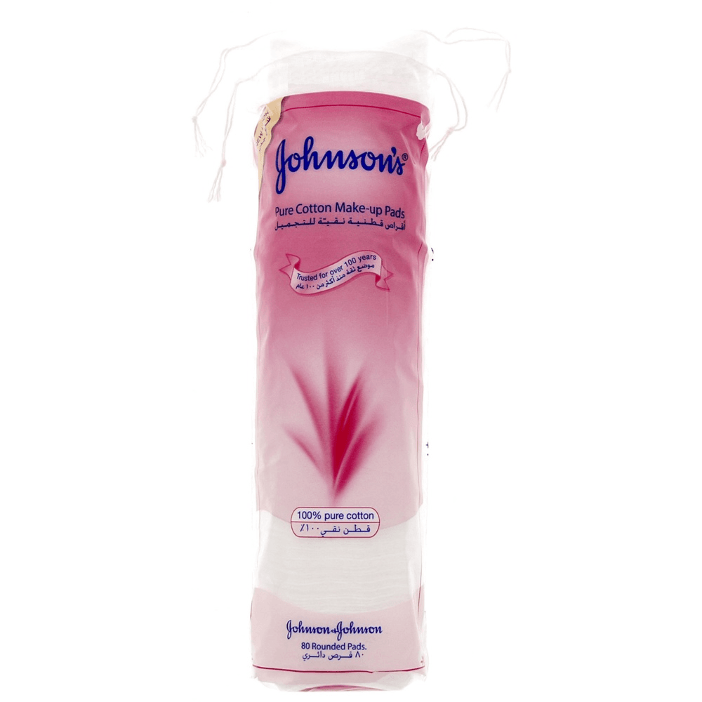 Johnsons Pure Cotton Make-Up Pads 80 Rounded Pads