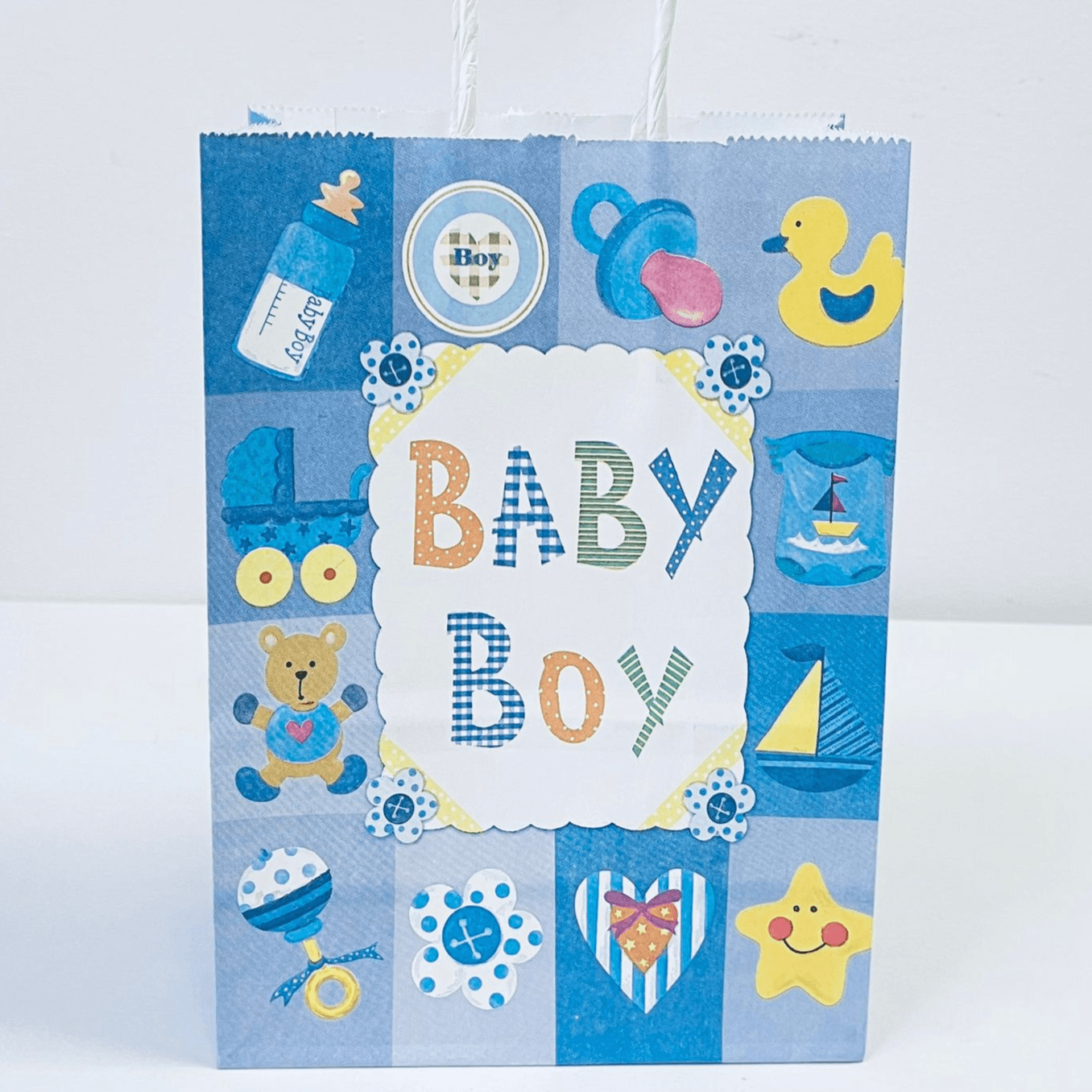 Medium Dark Blue Baby Boy Giveaway Bag
