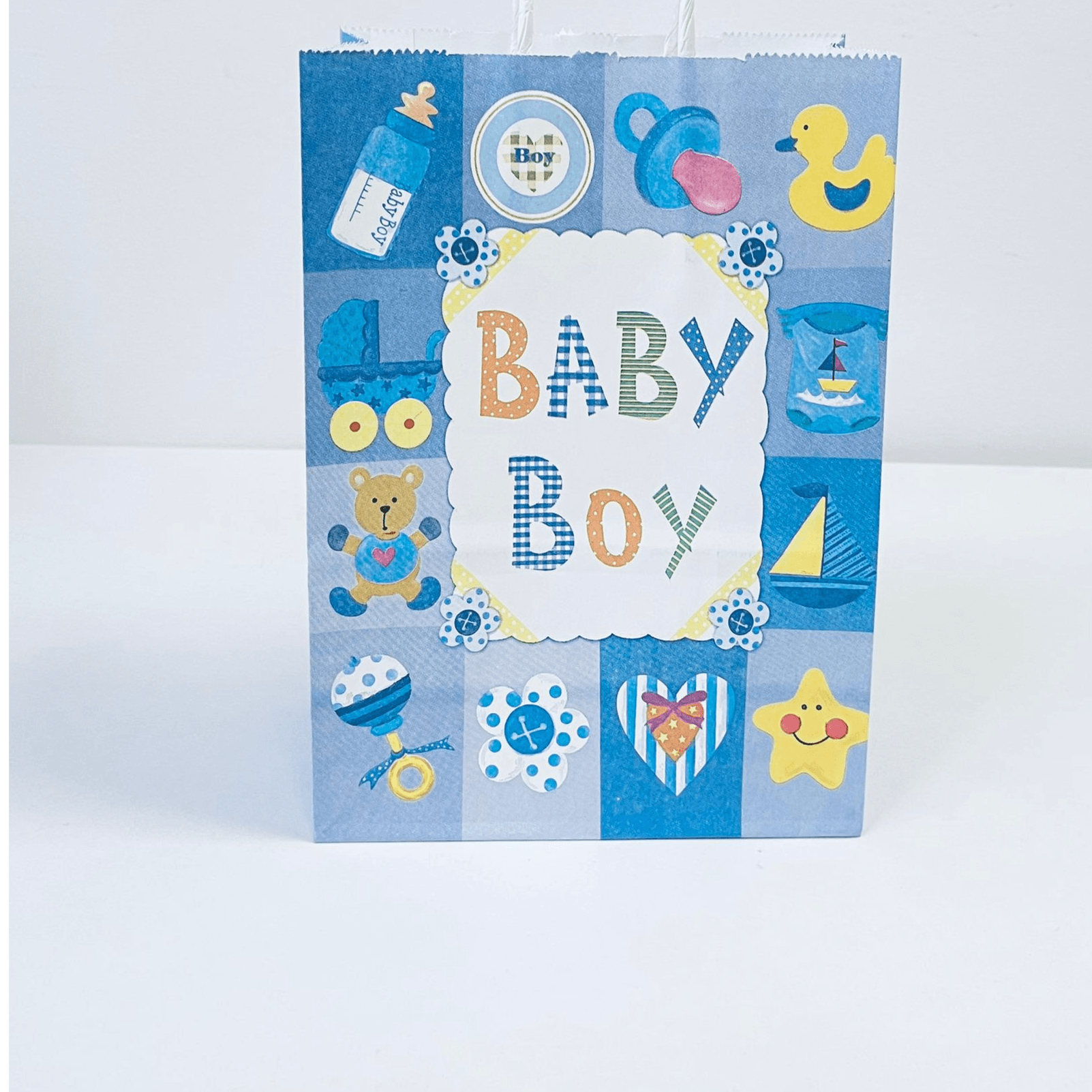 Medium Dark Blue Baby Boy Giveaway Bag