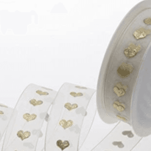 Heart White Organza Ribbon