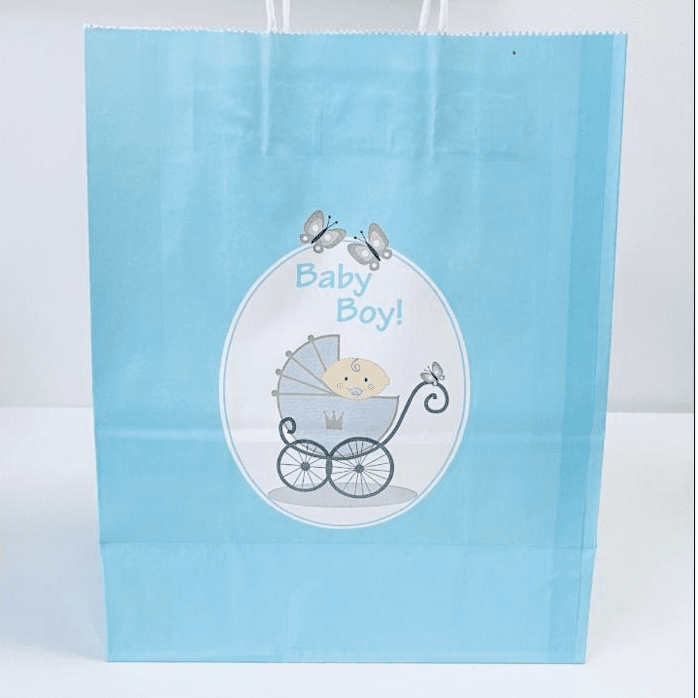 Small Blue Baby Boy Giveaway Bag