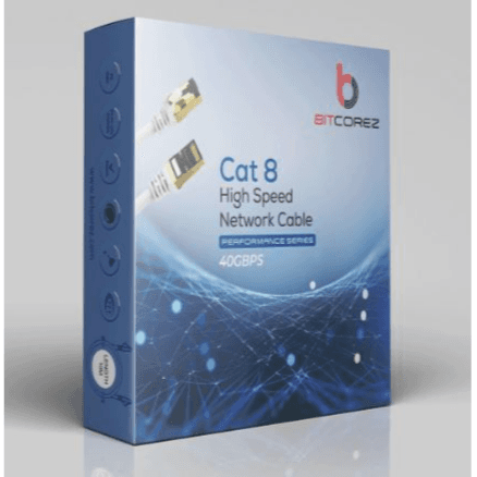 Bitcorez Cat8 Sftp Patch Cable 1 Meter White