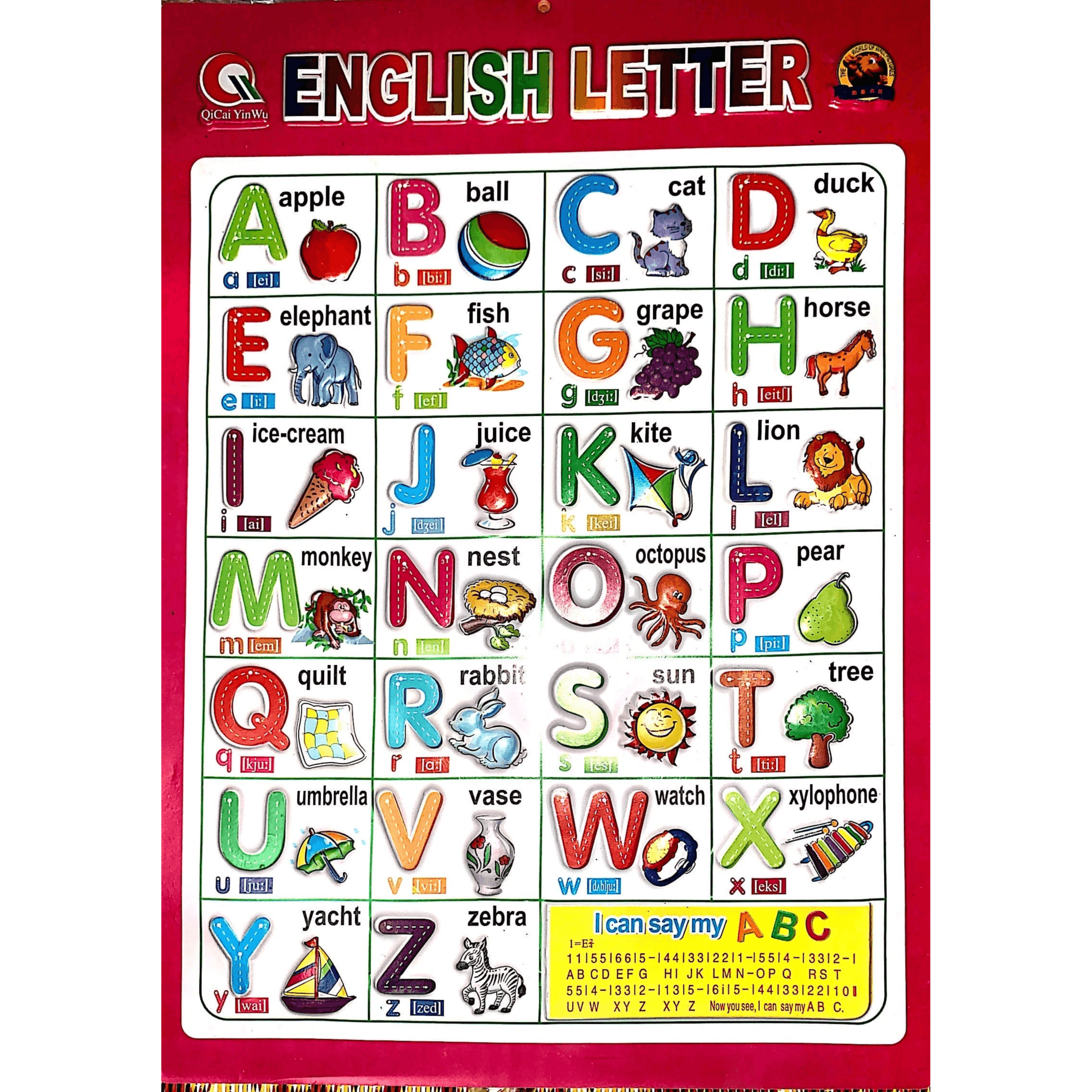 English Letters Chart