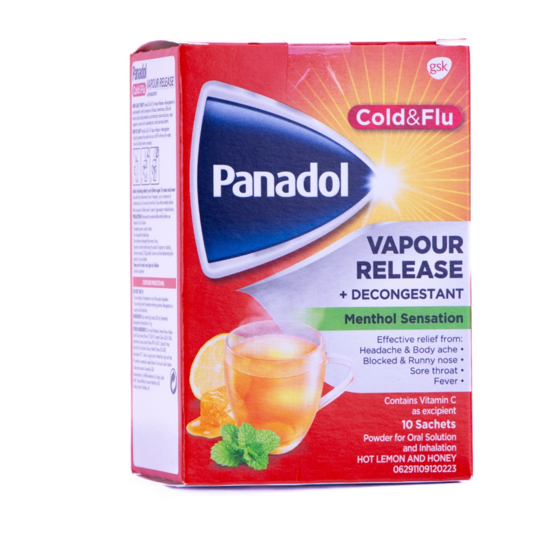 Panadol Cold & Flu Vapour Release + Decongestant Sachets - 10'S