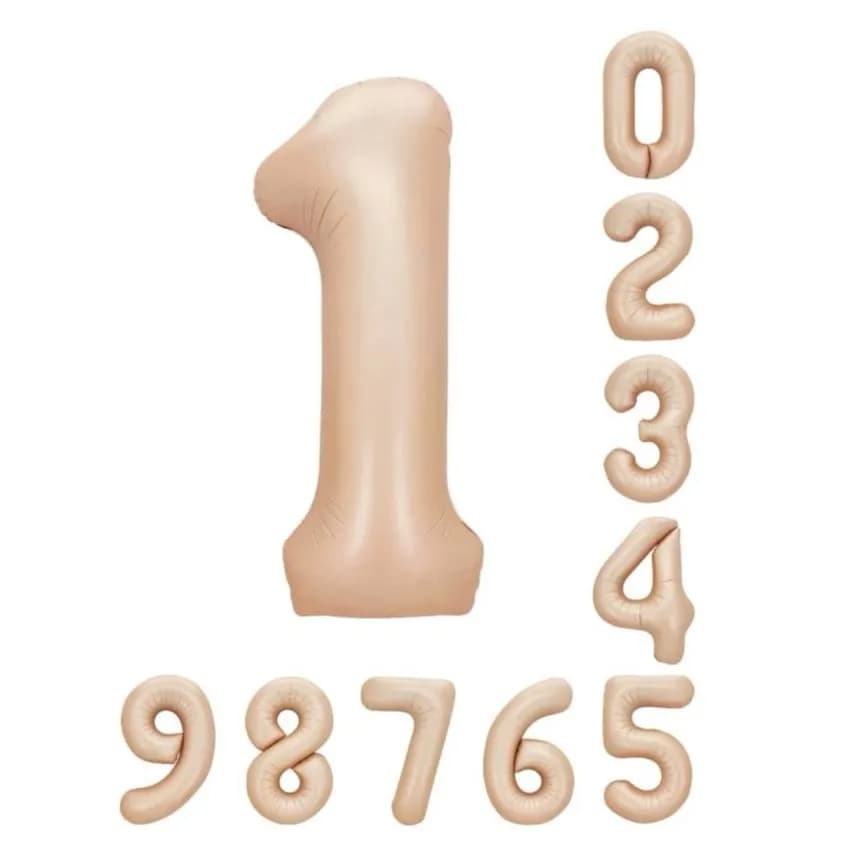 Cream Color Helium Number Balloon