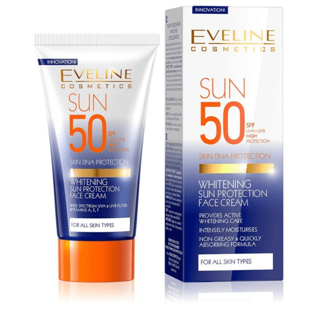 Eveline Whitening Sun Protection Face Cream With SPF 50 For Skin Types 50ml