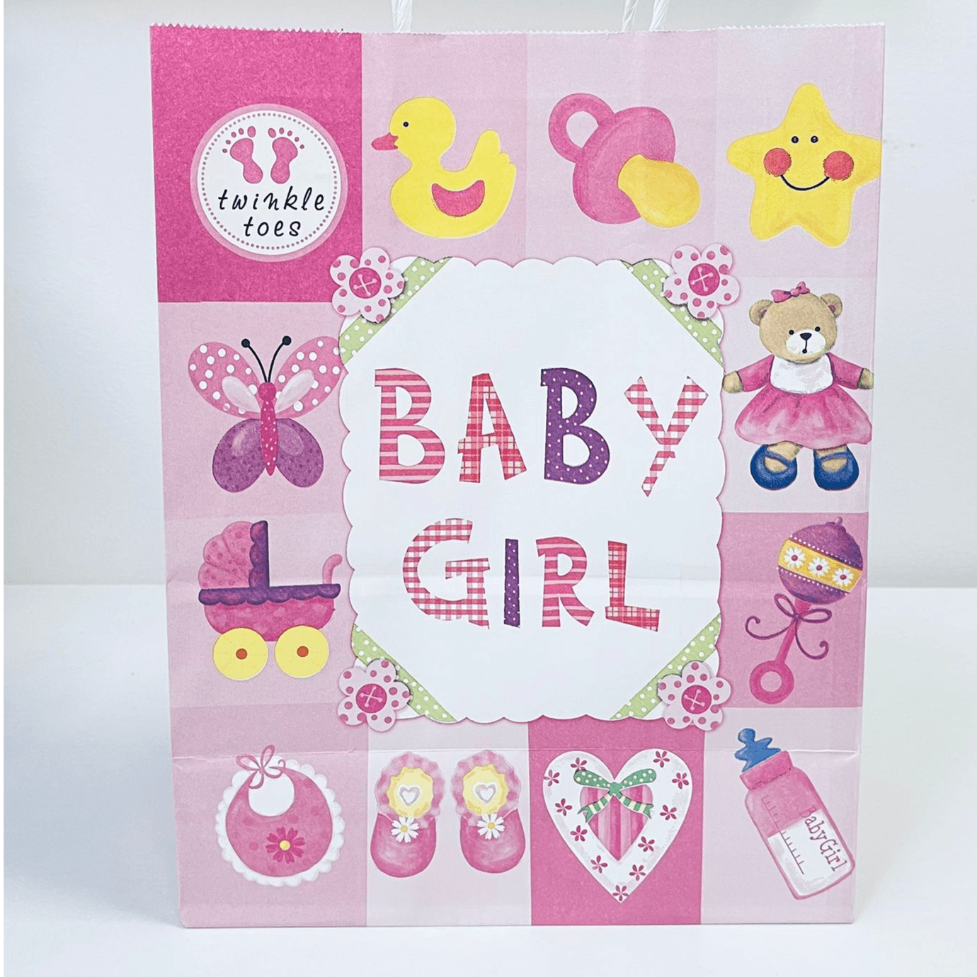 Medium Twinkle Toes Baby Girl Pink Giveaways Bag