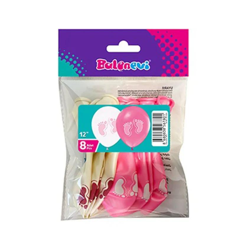 12" Metallic For Baby Girl Balloon 8 Pieces Per Pack